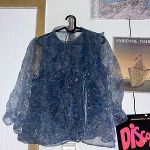 Double layer Blue mesh Zara top